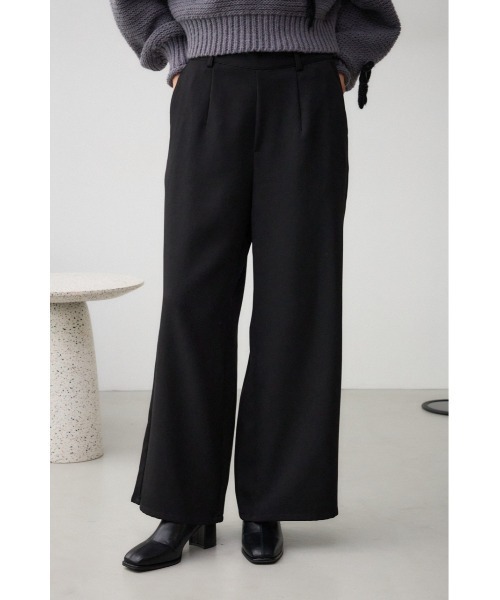 AZUL by moussy(アズールバイマウジー)の「ベーシックリラックスワイドパンツ(スラックス・レディース・ブラック/グレー/ネイビー・FREE)」の6枚目の写真