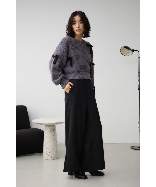 AZUL by moussy(アズールバイマウジー)の「ベーシックリラックスワイドパンツ(スラックス・レディース・ブラック/グレー/ネイビー・FREE)」の8枚目の写真