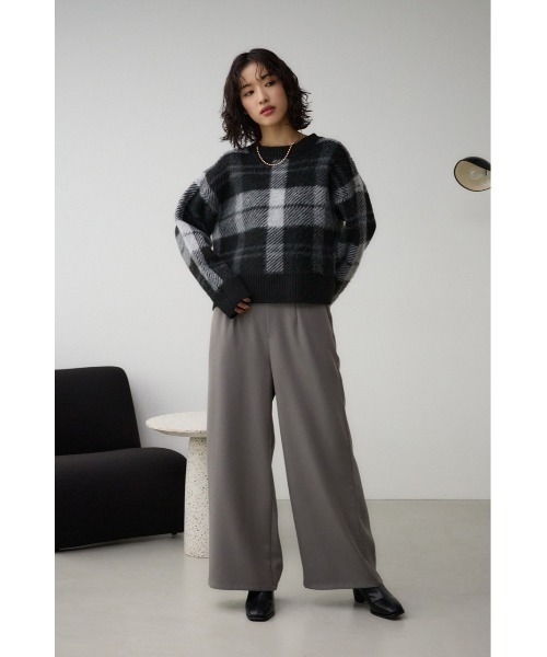AZUL by moussy(アズールバイマウジー)の「ベーシックリラックスワイドパンツ(スラックス・レディース・ブラック/グレー/ネイビー・FREE)」の18枚目の写真