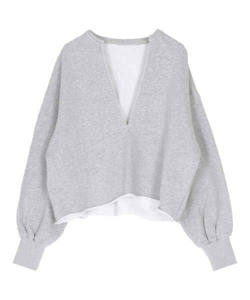 titivate（ティティベイト）の「深Vネックスウェットプルオーバー（スウェット・レディース・チャコール/オートミール/グレー/クリーム/ネイビー・M/L）」の9枚目の写真