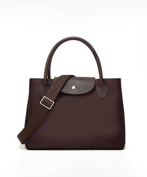 folka(フォルカ)の「3-11E93 トップハンドル ナイロントートバック ショルダーバッグ(トートバッグ・レディース・ブラック/ダークブラウン/キャメル/ダークグレー/ネイビー/ベージュ・ONESIZE)」の4枚目の写真