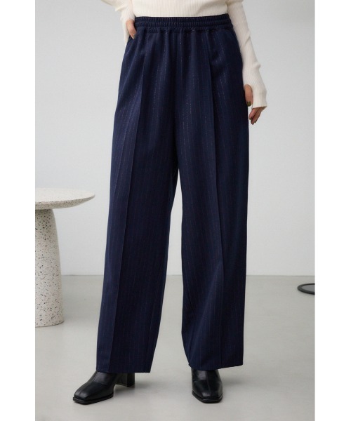 AZUL by moussy(アズールバイマウジー)の「ラメストライプサイドラインパンツ(スラックス・レディース・グレー/ネイビー・FREE)」の2枚目の写真