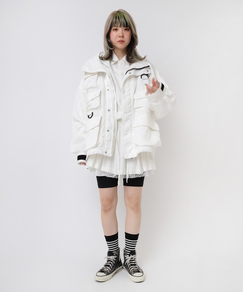 RNA(アールエヌエー)の「J2136 メニポケアウトドアジャケット(ブルゾン・レディース・オレンジ/ブラック/ホワイト・MEDIUM)」の14枚目の写真