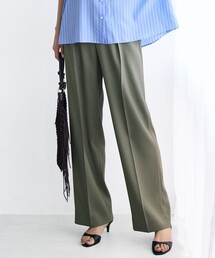 リネンライクシンセティックワイドストレート パンツ