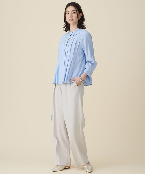 自由区(ジユウク)の「リネンライクシンセティックワイドストレート パンツ(その他パンツ・レディース・ライトイエロー系/グレー系/サックスブルー系/カーキ系/ダークブラウン・40/38/36)」の15枚目の写真