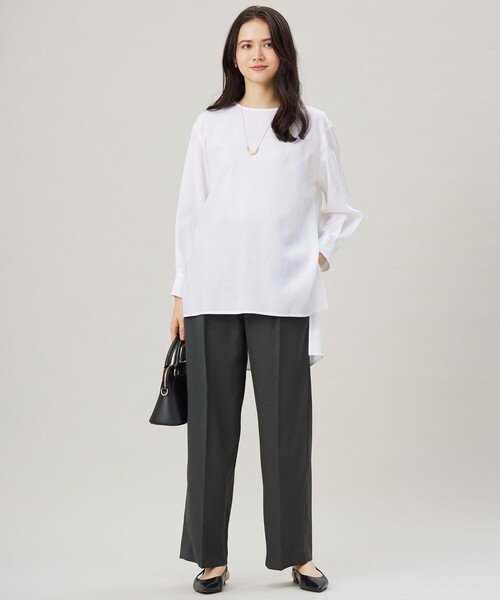自由区(ジユウク)の「リネンライクシンセティックワイドストレート パンツ(その他パンツ・レディース・ライトイエロー系/グレー系/サックスブルー系/カーキ系/ダークブラウン・40/38/36)」の21枚目の写真