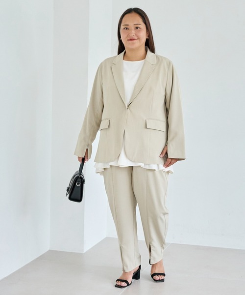 LAVEANGE(ラビアンジェ)の「2WAYセンターファスナースリットパンツ(スラックス・レディース・モカ/ベージュ系その他/ブラック・M/LL/3L/4L/5L)」の21枚目の写真