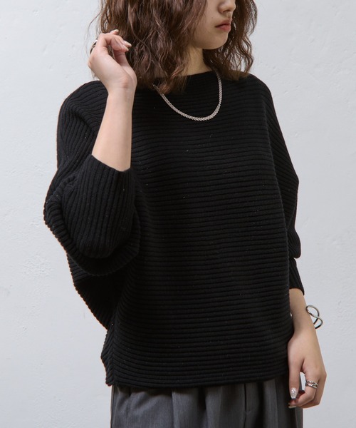 COLONY 2139（コロニートゥーワンスリーナイン）の「ラメ混ドルマンニットプルオーバー（ニット/セーター・レディース・ブラック/グレー/ベージュ/ライトグレー・FREE）」の20枚目の写真