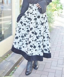 axes femme | フロッキーフラワー柄スカート(スカート)