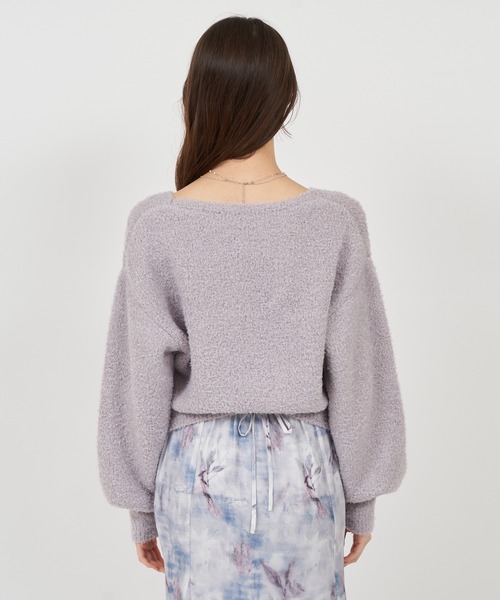 ROYAL PARTY(ロイヤルパーティー)の「カシュクールニットトップス(ニット/セーター・レディース・オフホワイト/ピンク/グレー・FREE)」の6枚目の写真