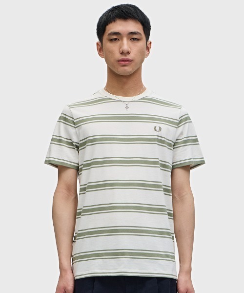 関税送料込！【FRED PERRY】ファインストライプ Tシャツ FRED PERRY (フレッドペリー) ファイン ストライプ Tシャツ