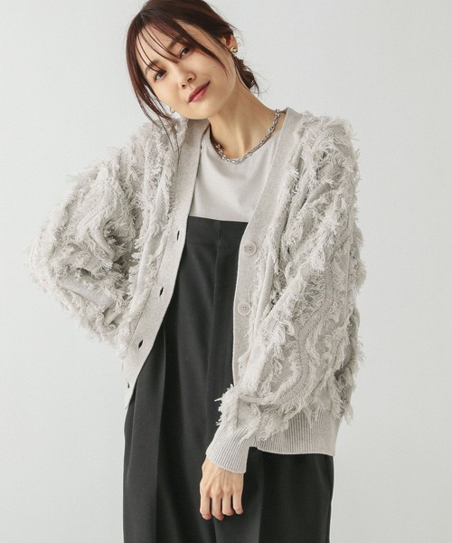 セール】ジャガードフリンジカーディガン/283796（カーディガン/ボレロ
