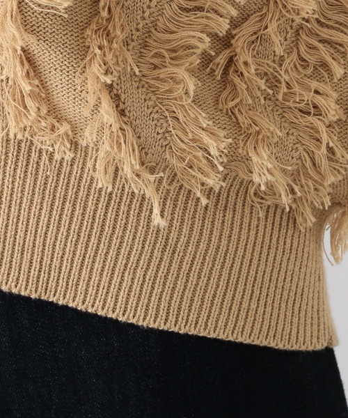 Tane Bacilioさん専用 セール】ジャガードフリンジカーディガン/283796（カーディガン