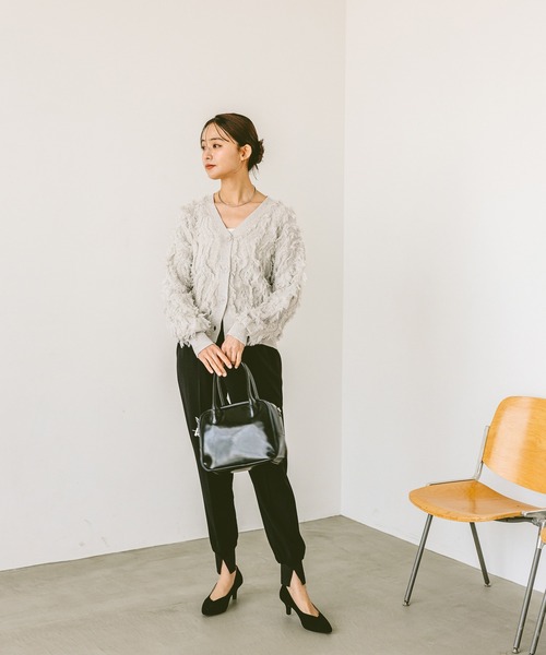 セール】ジャガードフリンジカーディガン/283796（カーディガン/ボレロ