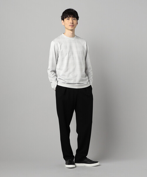 COMME CA MEN(コムサメン)の「〔IL PRINCIPE〕和歌山編み ジャージー ロングスリーブTシャツ(Tシャツ/カットソー・メンズ・ブラック/ライトグレー・L/M)」の4枚目の写真