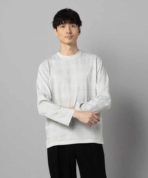 COMME CA MEN(コムサメン)の「〔IL PRINCIPE〕和歌山編み ジャージー ロングスリーブTシャツ(Tシャツ/カットソー・メンズ・ブラック/ライトグレー・L/M)」の6枚目の写真
