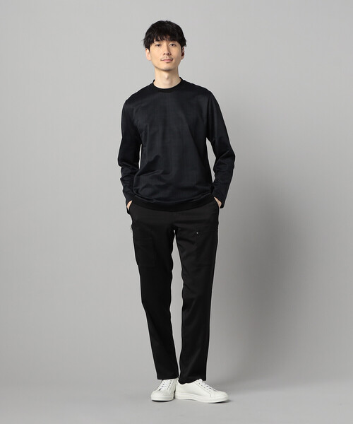 COMME CA MEN(コムサメン)の「〔IL PRINCIPE〕和歌山編み ジャージー ロングスリーブTシャツ(Tシャツ/カットソー・メンズ・ブラック/ライトグレー・L/M)」の7枚目の写真