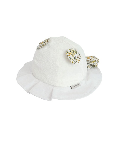 MAKE YOUR DAY（メイクユアデイ）の「小さなお花ベビーハット（ハット・キッズ・オフホワイト/ピンク・48/50/46）」の9枚目の写真