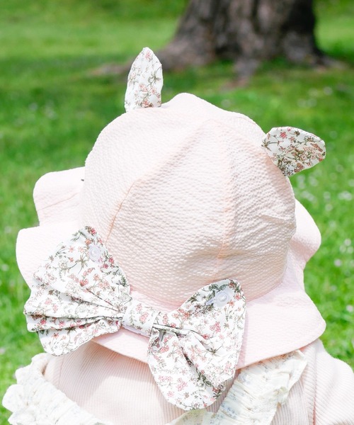 MAKE YOUR DAY（メイクユアデイ）の「小さなお花ベビーハット（ハット・キッズ・オフホワイト/ピンク・48/50/46）」の22枚目の写真