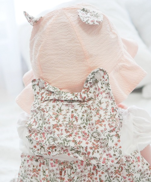 MAKE YOUR DAY（メイクユアデイ）の「小さなお花ベビーハット（ハット・キッズ・オフホワイト/ピンク・48/50/46）」の20枚目の写真