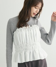 AMERI タートルネック ビスチェ セーター Chico（チコ）の「【SET ITEM】チュールビスチェ付ハイネック