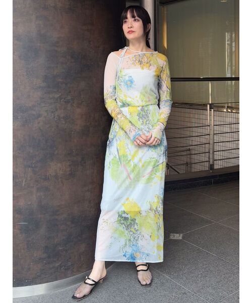 LAGUNAMOON(ラグナムーン)の「【DELIGENCE PARLOURコラボ】アートフラワープリントシアースカート(スカート・レディース・ベージュ/ライトグレー・FREE)」の22枚目の写真