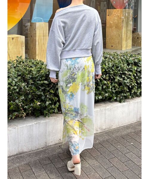 LAGUNAMOON(ラグナムーン)の「【DELIGENCE PARLOURコラボ】アートフラワープリントシアースカート(スカート・レディース・ベージュ/ライトグレー・FREE)」の18枚目の写真