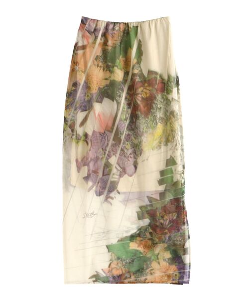 LAGUNAMOON(ラグナムーン)の「【DELIGENCE PARLOURコラボ】アートフラワープリントシアースカート(スカート・レディース・ベージュ/ライトグレー・FREE)」の5枚目の写真