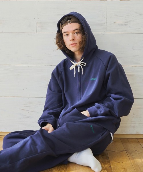 BROKEN BASE（ブロークンベース）の「スモールロゴジップフーディセットアップ（パーカー・メンズ・杢グレー/ブラック系/ネイビー/ネイビー系1/ブラック系1/グレー系1・SMALL/MEDIUM/LARGE）」の19枚目の写真