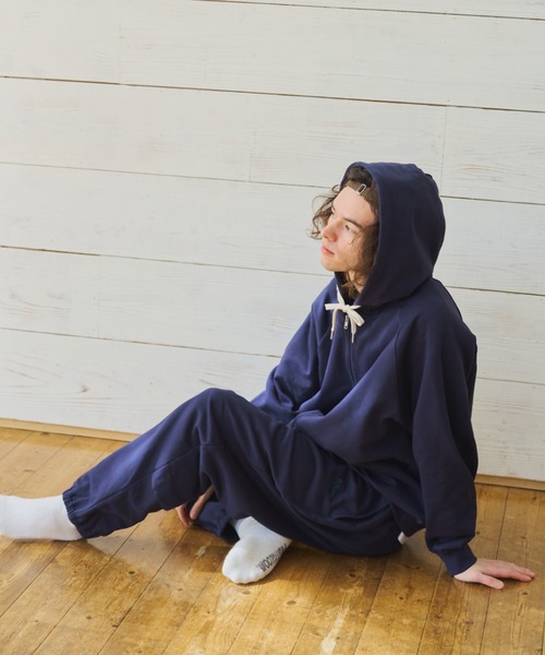 BROKEN BASE（ブロークンベース）の「スモールロゴジップフーディセットアップ（パーカー・メンズ・杢グレー/ブラック系/ネイビー/ネイビー系1/ブラック系1/グレー系1・SMALL/MEDIUM/LARGE）」の17枚目の写真