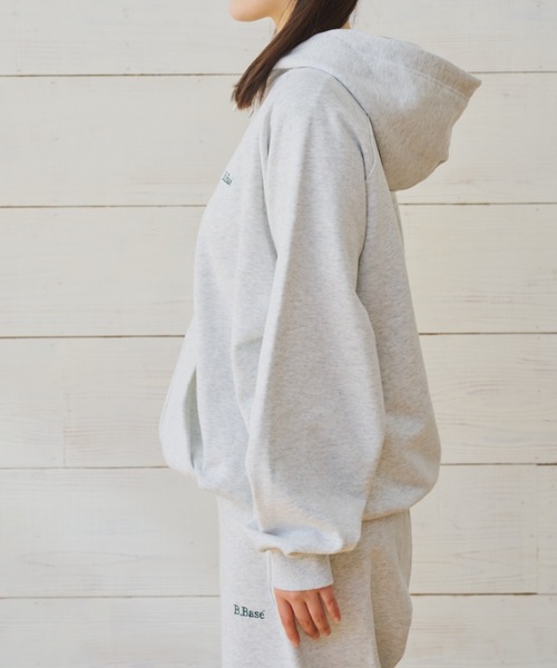 BROKEN BASE（ブロークンベース）の「スモールロゴジップフーディセットアップ（パーカー・メンズ・杢グレー/ブラック系/ネイビー/ネイビー系1/ブラック系1/グレー系1・SMALL/MEDIUM/LARGE）」の10枚目の写真