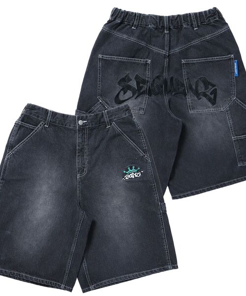 SEQUENZ（シークエンズ）】BACK EMB. SHORT DENIM / デニム パンツ 半