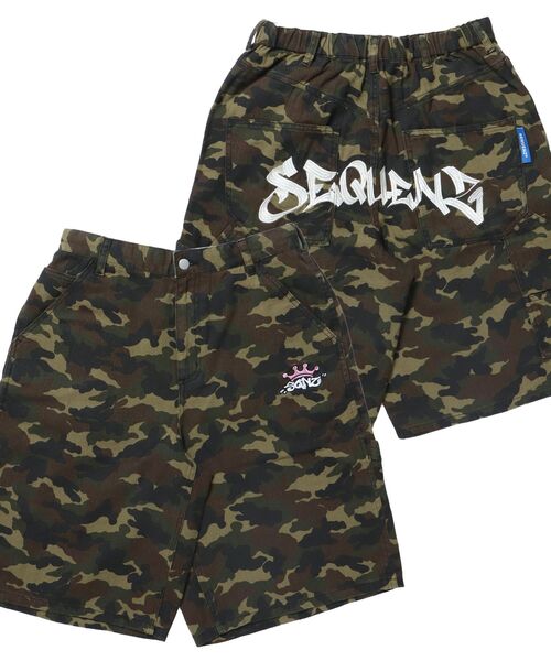 SEQUENZ（シークエンズ）】BACK EMB. SHORT DENIM / デニム パンツ 半