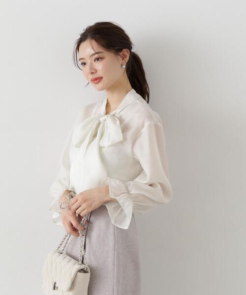 PROPORTION BODY DRESSING(プロポーションボディドレッシング)の「ビックリボンシアーブラウス / 1215110304(シャツ/ブラウス・レディース・ホワイト系その他/イエロー/ブルー・SMALL/MEDIUM)」の2枚目の写真