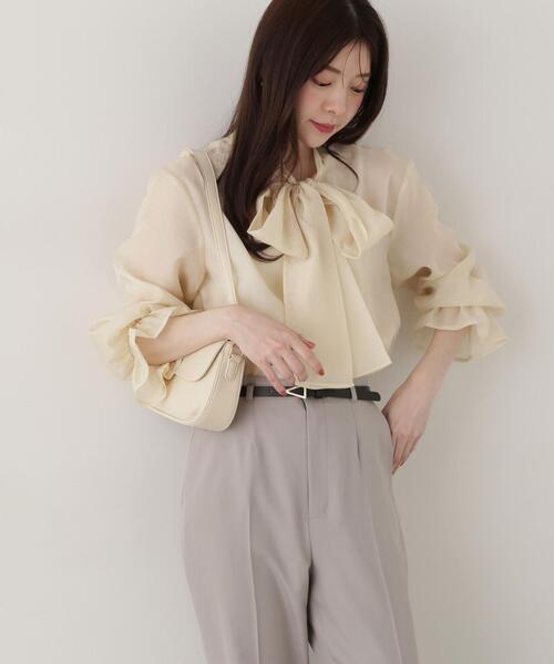 PROPORTION BODY DRESSING(プロポーションボディドレッシング)の「ビックリボンシアーブラウス / 1215110304(シャツ/ブラウス・レディース・ホワイト系その他/イエロー/ブルー・SMALL/MEDIUM)」の3枚目の写真