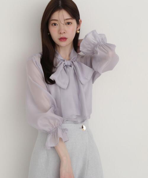 PROPORTION BODY DRESSING(プロポーションボディドレッシング)の「ビックリボンシアーブラウス / 1215110304(シャツ/ブラウス・レディース・ホワイト系その他/イエロー/ブルー・SMALL/MEDIUM)」の1枚目の写真