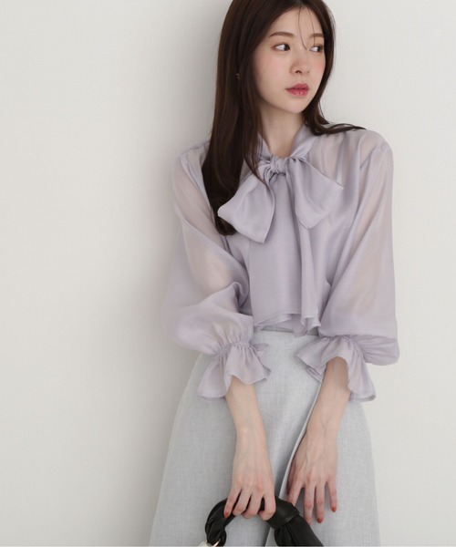 PROPORTION BODY DRESSING(プロポーションボディドレッシング)の「ビックリボンシアーブラウス / 1215110304(シャツ/ブラウス・レディース・ホワイト系その他/イエロー/ブルー・SMALL/MEDIUM)」の14枚目の写真