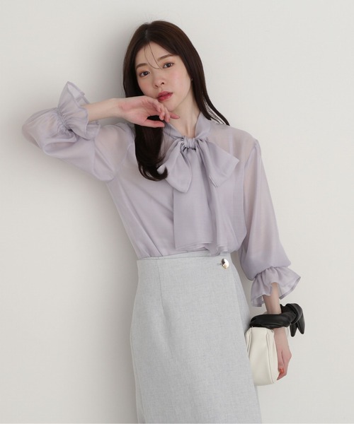 PROPORTION BODY DRESSING(プロポーションボディドレッシング)の「ビックリボンシアーブラウス / 1215110304(シャツ/ブラウス・レディース・ホワイト系その他/イエロー/ブルー・SMALL/MEDIUM)」の15枚目の写真