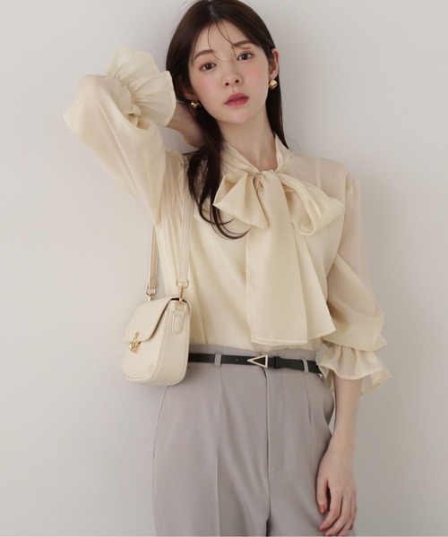 PROPORTION BODY DRESSING(プロポーションボディドレッシング)の「ビックリボンシアーブラウス / 1215110304(シャツ/ブラウス・レディース・ホワイト系その他/イエロー/ブルー・SMALL/MEDIUM)」の9枚目の写真