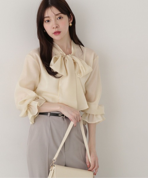 PROPORTION BODY DRESSING(プロポーションボディドレッシング)の「ビックリボンシアーブラウス / 1215110304(シャツ/ブラウス・レディース・ホワイト系その他/イエロー/ブルー・SMALL/MEDIUM)」の10枚目の写真