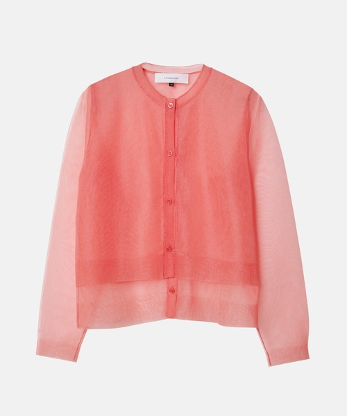 LE CIEL BLEU（ルシェルブルー）の「シアーレイヤードカーディガン / Sheer Layered Cardigan（カーディガン/ボレロ・レディース・ライトイエロー/グレー/ピンク/ターコイズブルー・36）」の2枚目の写真