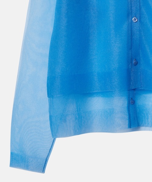 LE CIEL BLEU（ルシェルブルー）の「シアーレイヤードカーディガン / Sheer Layered Cardigan（カーディガン/ボレロ・レディース・ライトイエロー/グレー/ピンク/ターコイズブルー・36）」の13枚目の写真