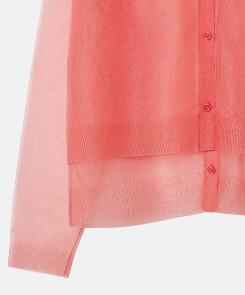 LE CIEL BLEU（ルシェルブルー）の「シアーレイヤードカーディガン / Sheer Layered Cardigan（カーディガン/ボレロ・レディース・ライトイエロー/グレー/ピンク/ターコイズブルー・36）」の17枚目の写真