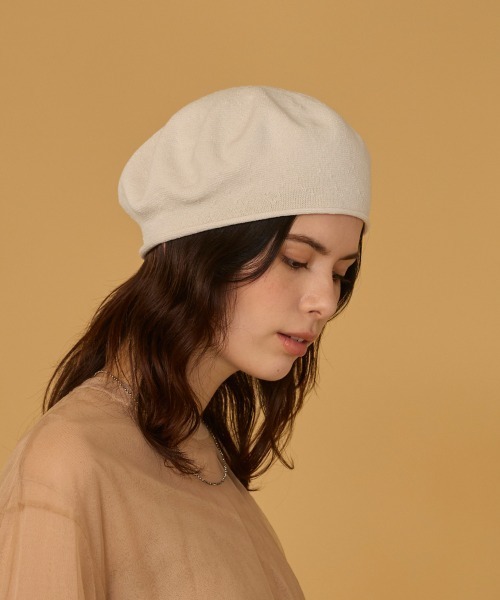 arth(アース)の「arth Washi/OGC Knit Beret / アース(ハンチング/ベレー帽・レディース・ブラック/ホワイト/ブラウン・FREE)」の6枚目の写真