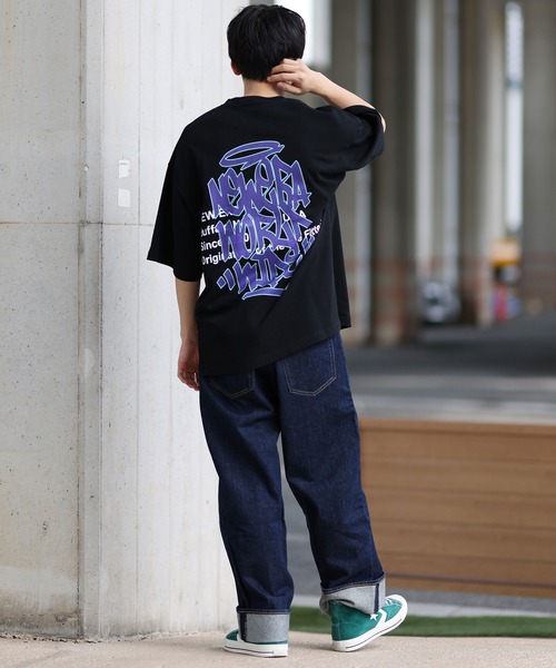 NEW ERA（ニューエラ）の「NEW ERA/ニューエラ 半袖Tシャツ バックプリント 14410049/14410050/14410051/14670932（Tシャツ/カットソー・メンズ・ブラック/ベージュ/ライトブルー/ホワイト・M/L/XL/XXL）」の19枚目の写真