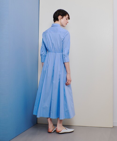 allureville（アルアバイル）の「ピンストライプノットシャツワンピース（シャツワンピース・レディース・ブルー/ベージュ・1/2）」の5枚目の写真