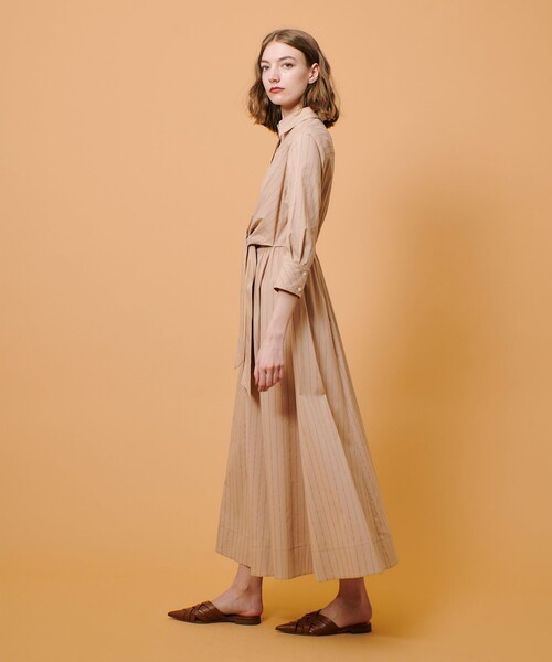 allureville（アルアバイル）の「ピンストライプノットシャツワンピース（シャツワンピース・レディース・ブルー/ベージュ・1/2）」の8枚目の写真