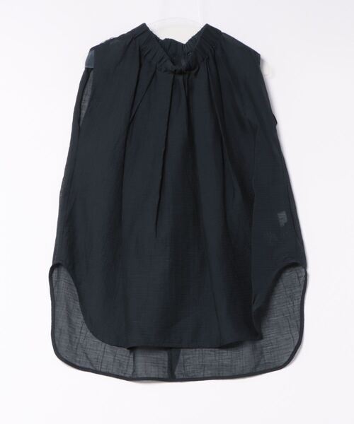 ランバンオンブルー LANVIN en Bleu ビッグカラー ノースリーブブラウス 32168419 グレー LANVIN en Bleu(ランバンオンブルー) ビッグカラーノースリーブ