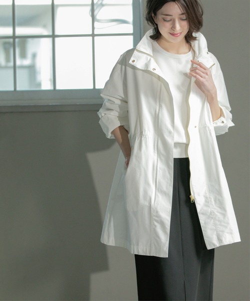 OPAQUE.CLIP（オペークドットクリップ）の「《CLASSY掲載》ミドルスタンドコート【洗濯機洗い可】（その他アウター・レディース・オフホワイト/ネイビー・36/38/40）」の11枚目の写真