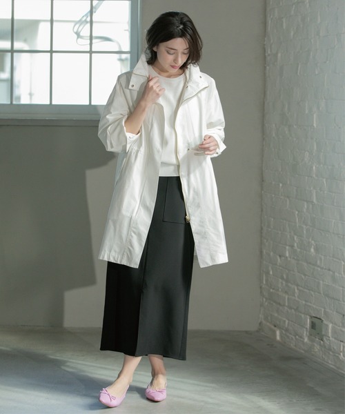 OPAQUE.CLIP（オペークドットクリップ）の「《CLASSY掲載》ミドルスタンドコート【洗濯機洗い可】（その他アウター・レディース・オフホワイト/ネイビー・36/38/40）」の15枚目の写真